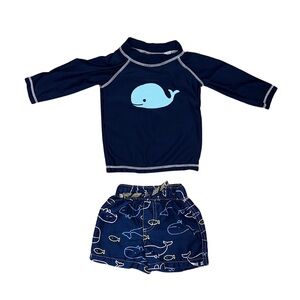 Carter's Dark Blue Whale Rashguard Set
